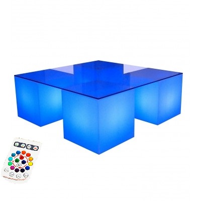 Prix location de tables basses ou tables hautes lumineuses pour coin lounge Île-de-France