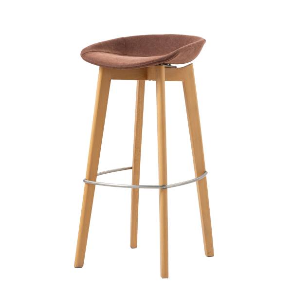 Louer une assise haute Scandinave en bois avec tissu terracotta dans le 75