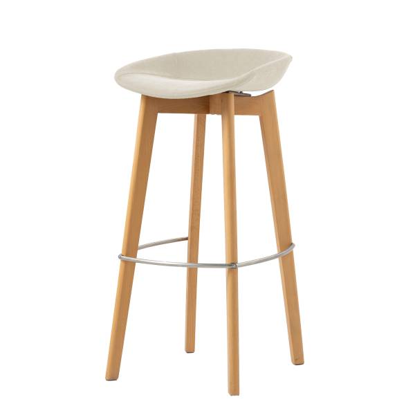Location de tabouret haut scandinave avec assise en tissu beige en région parisienne