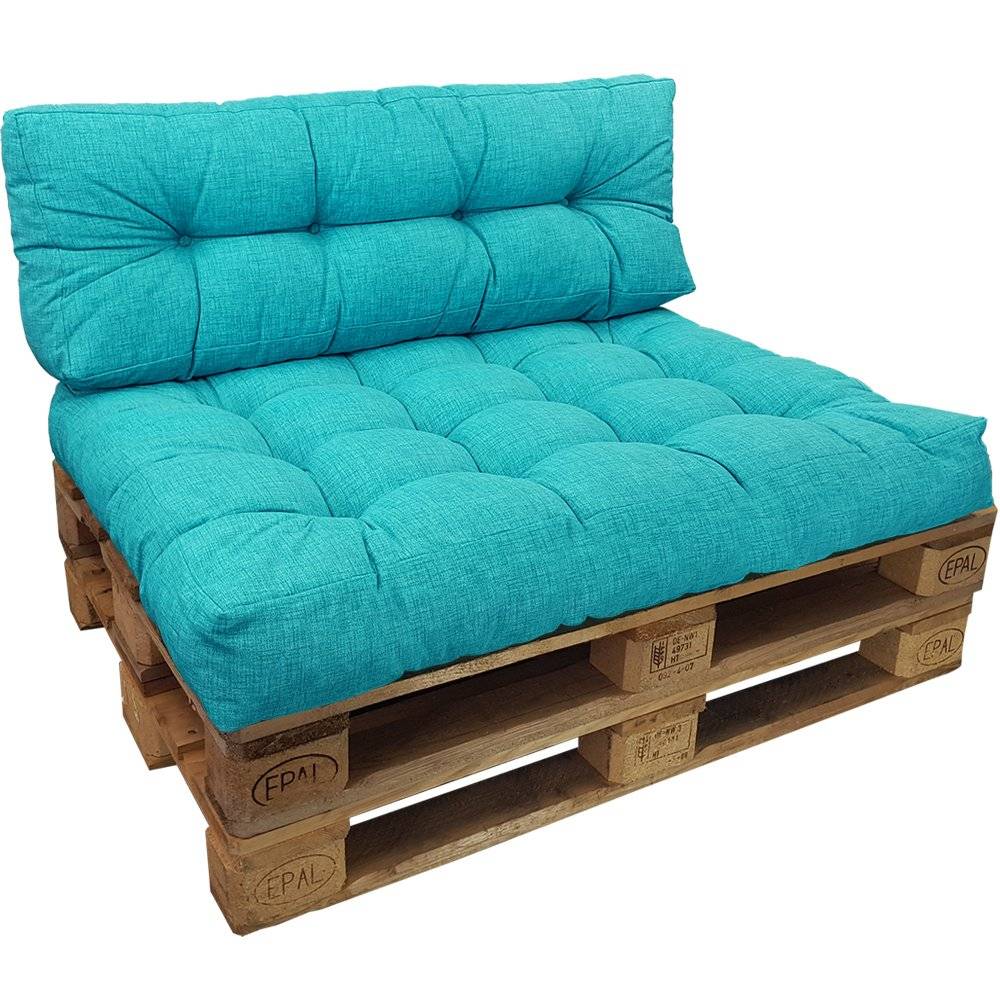 Canapé palette bleu turquoise à la location dans le Val d'Oise 95