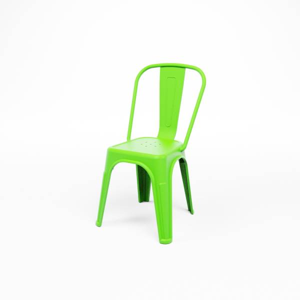 Louer des chaises Tolix vertes empilables en plastique en Ile de France