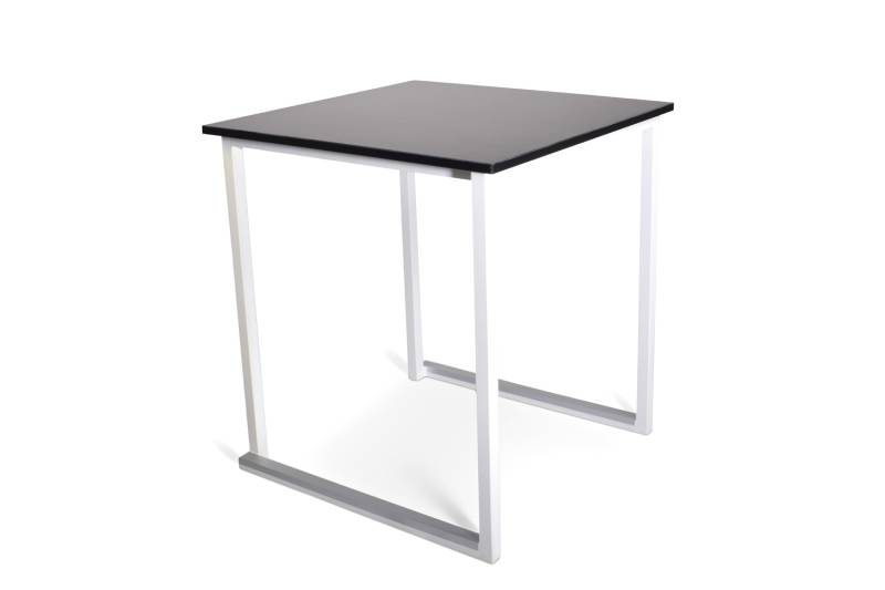 Louer des tables de taille standard structure blanche avec plateau noir à Paris