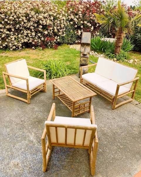 Pack de mobilier en bambou pour apporter un style cosy à votre évènement en région parisienne
