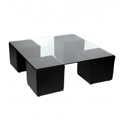 Location de table basse Noire pour espace Lounge VIP