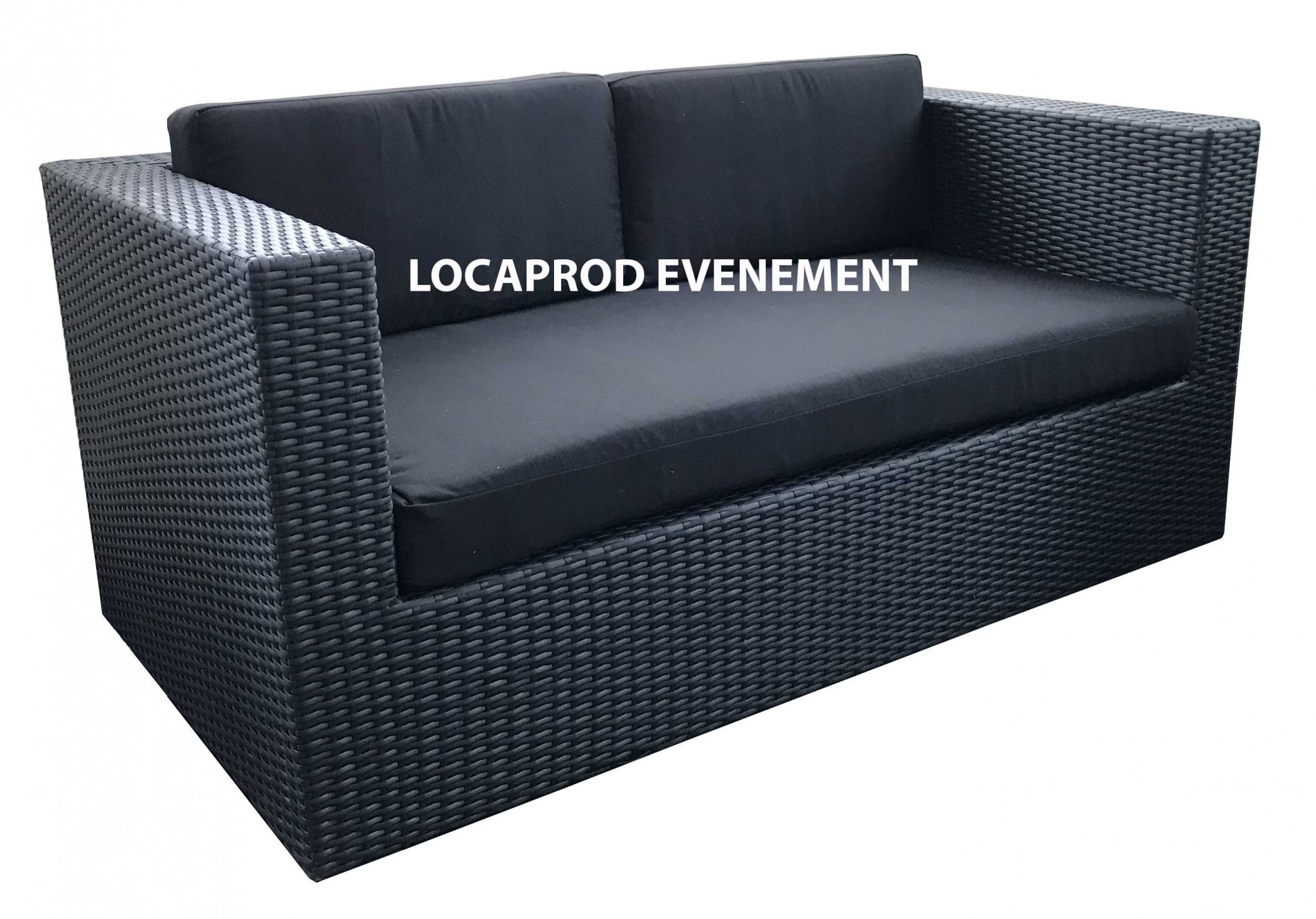 Location de canapé résine - Assise noir pour événement extérieur à Paris