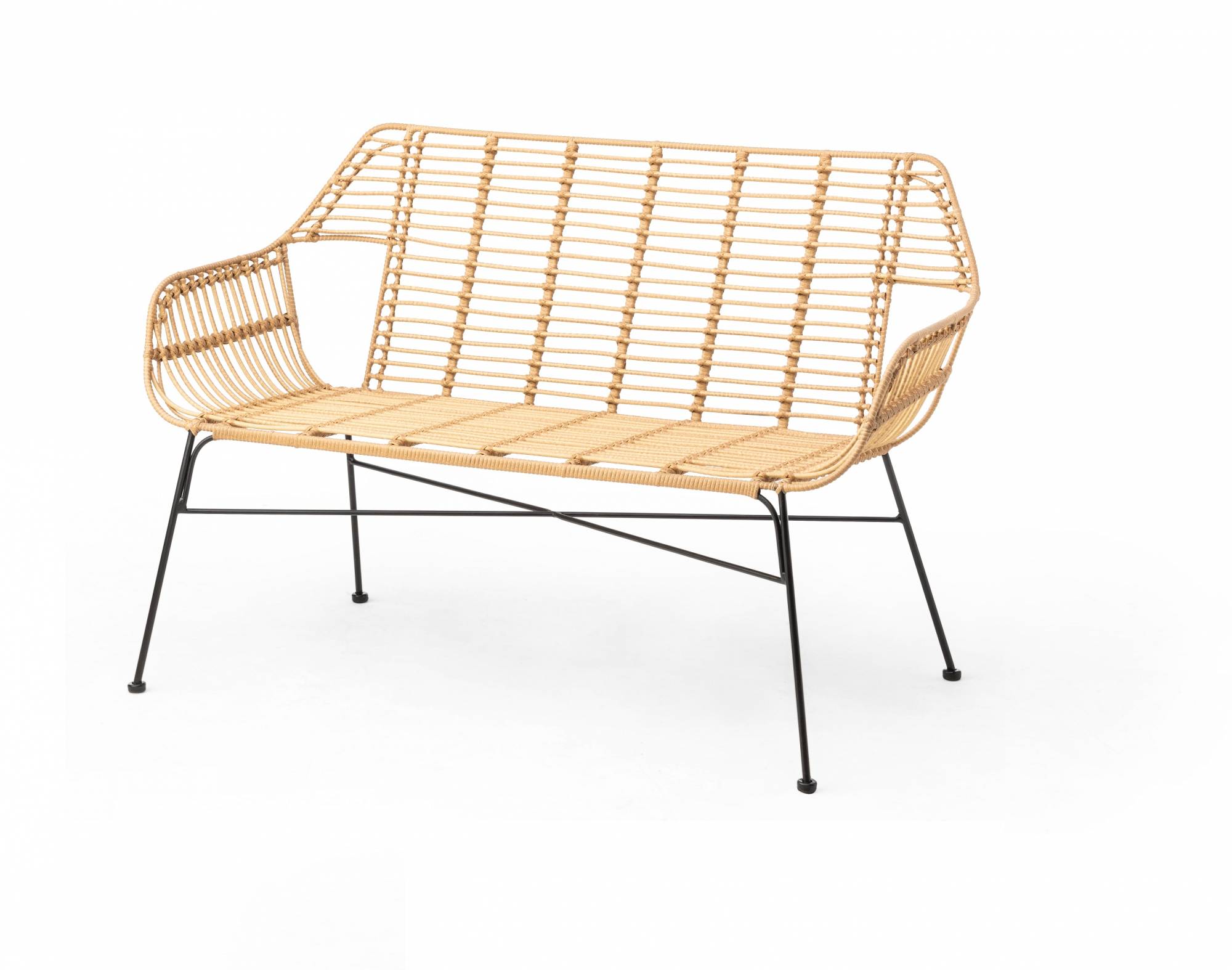 Location de Canapé Palm en Rotin pour stand d'exposition en île de France