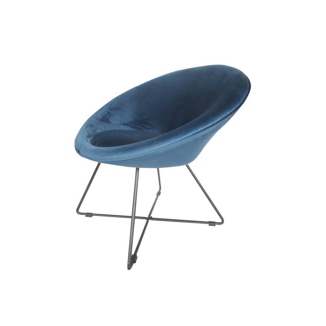Louer des fauteuil en velours bleu Sofia à Paris