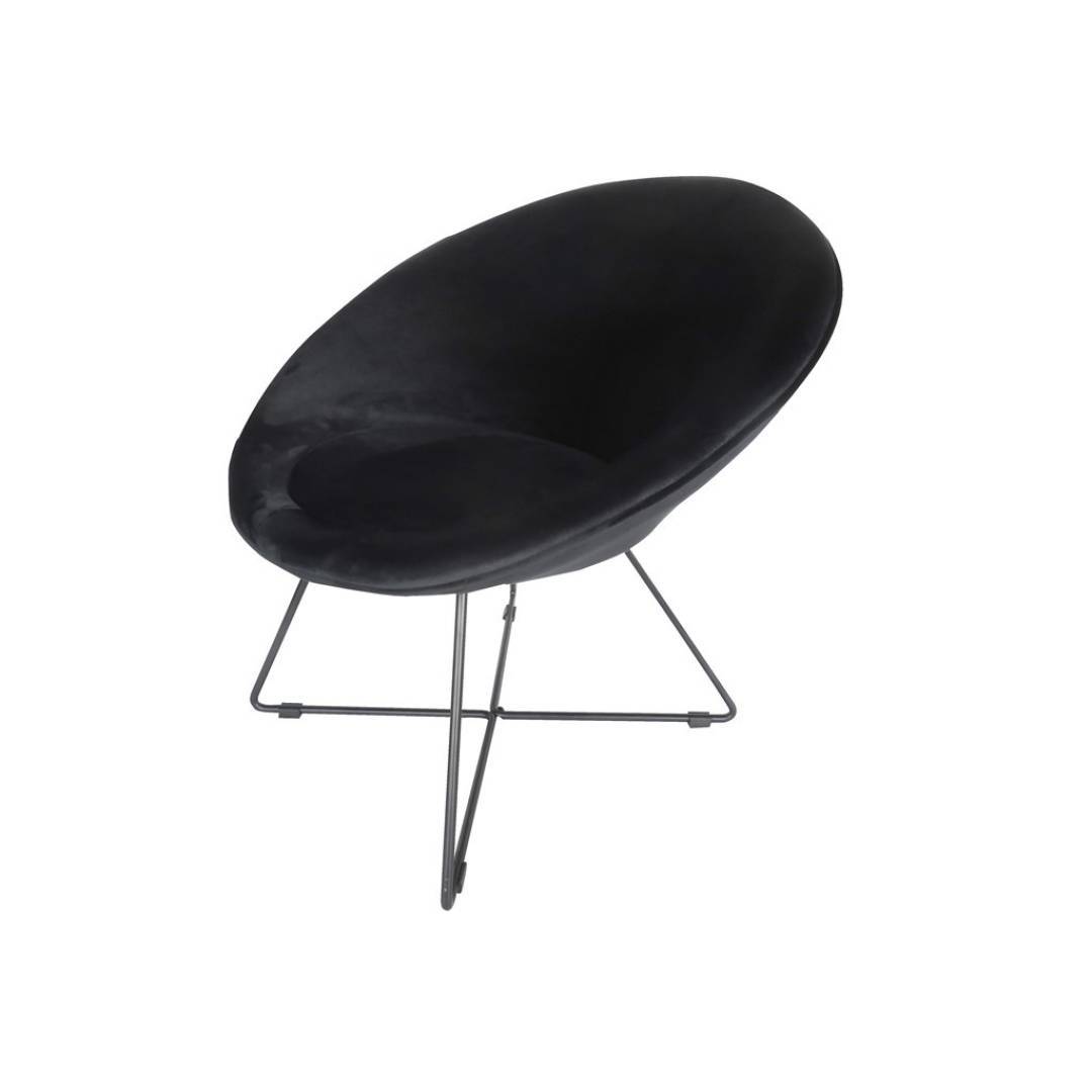 Location de fauteuil en velours sofia noir en région parisienne