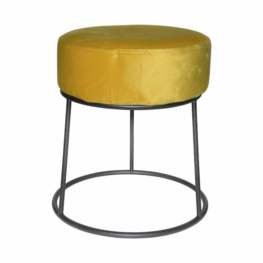 Location de pouf en velours Jaune à Paris