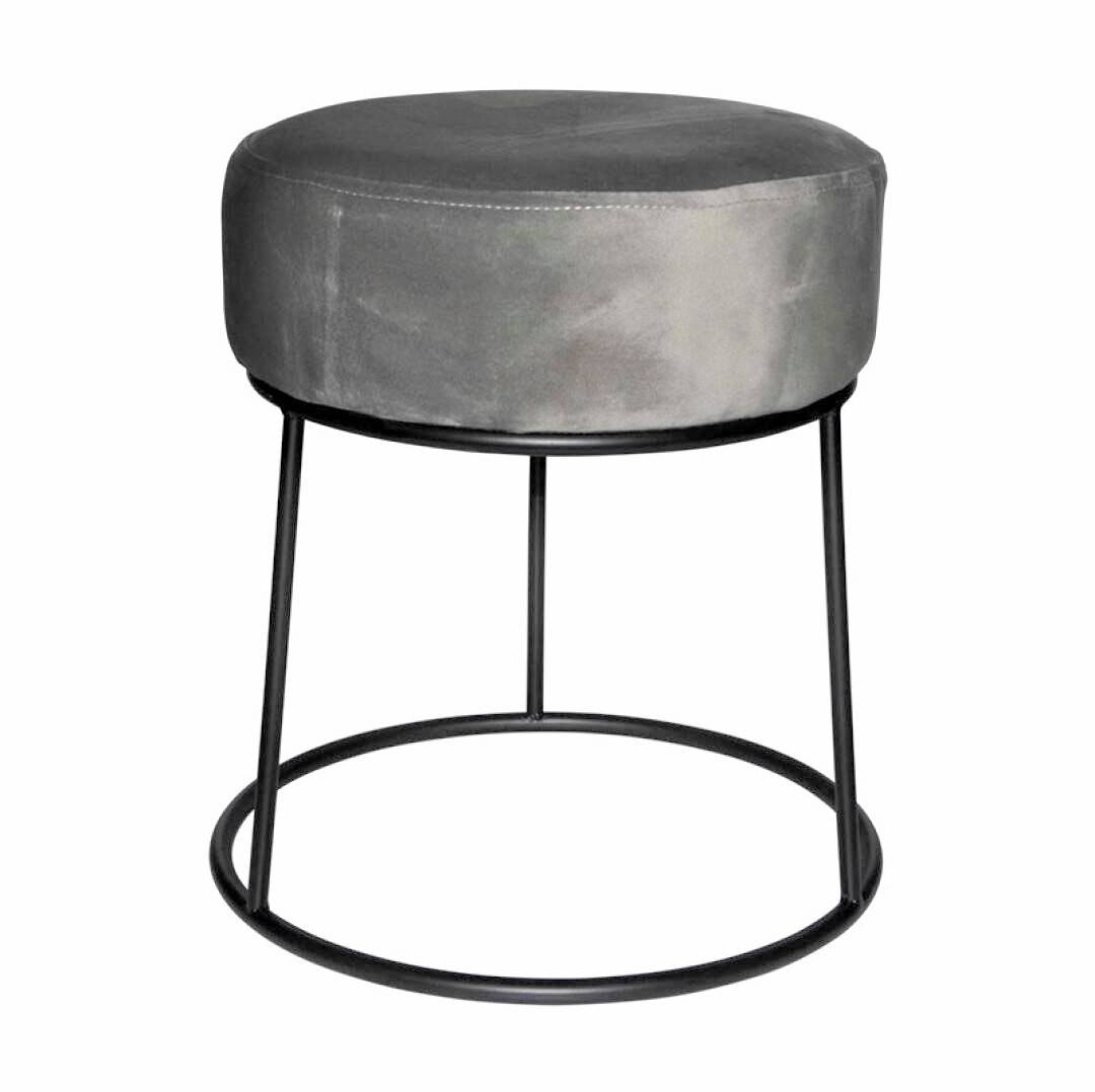 Pouf en velours gris à louer en Ile de France