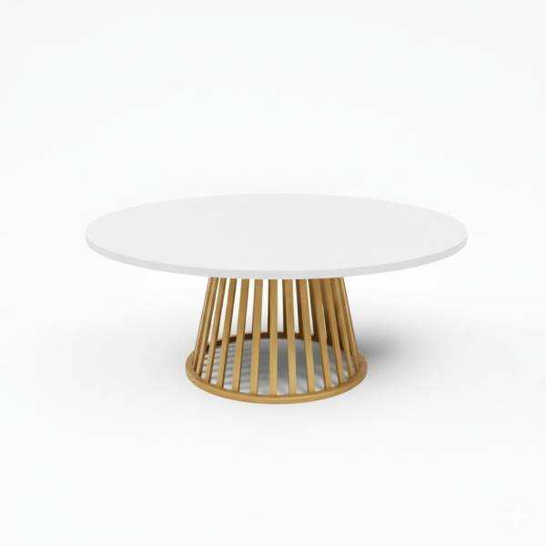 Louer une table desgin bois plateau blanc 10 à 12 personnes à Paris