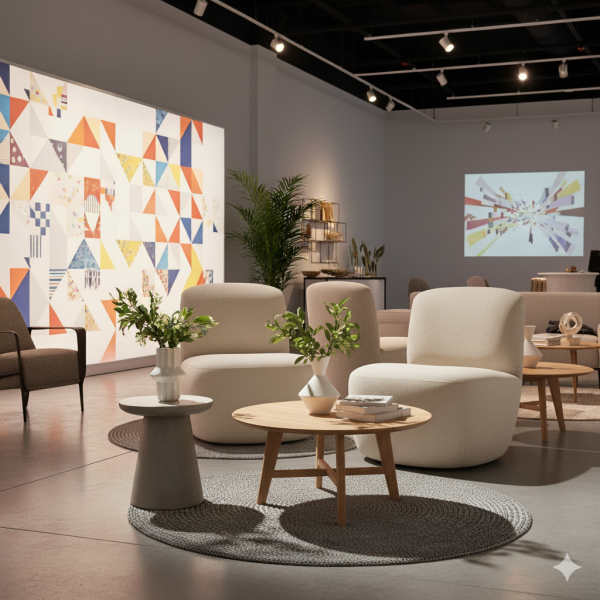 Création d'un espace salon avec les fauteuils Moka pour un évènement dans le 75