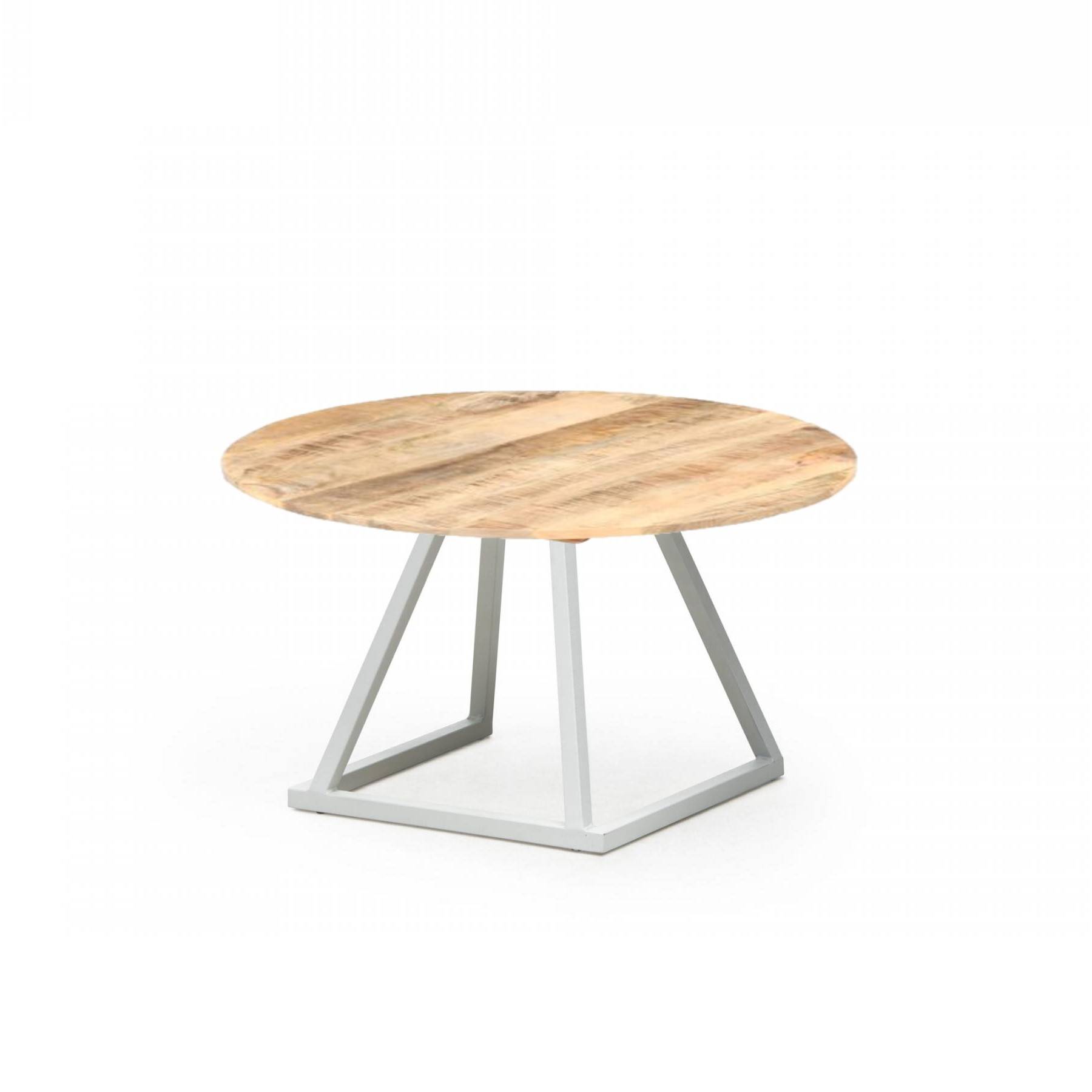 Table basse ronde Linéa Blanche et Bois à louer à Paris