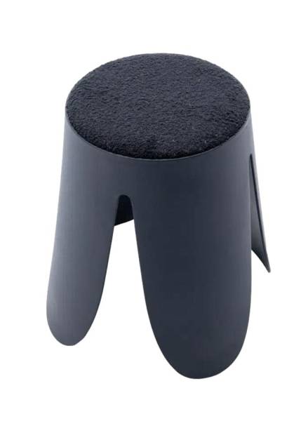 Louer des poufs Tulipe bleus Marine à l'assise en tissu bouclette à Paris et Ile de France