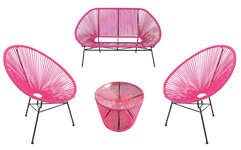 Louer un pack mobilier salon Panama rose pour un évènement d'entreprise à Paris