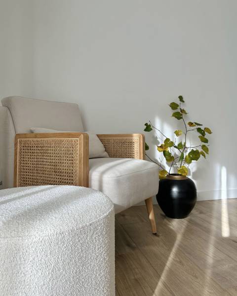 Location de Pouf Chamonix Bouclette Blanc