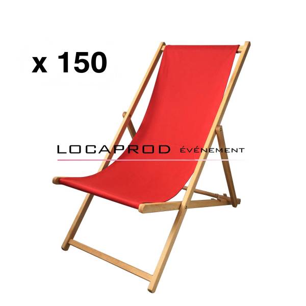 150 transats rouges à louer dans l'Essonne pour garden party