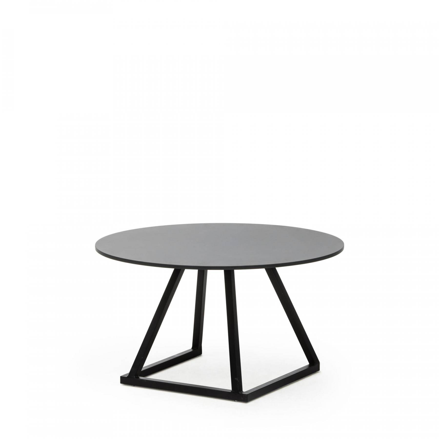 Location de table basse ronde Linéa noire en Région Parisienne