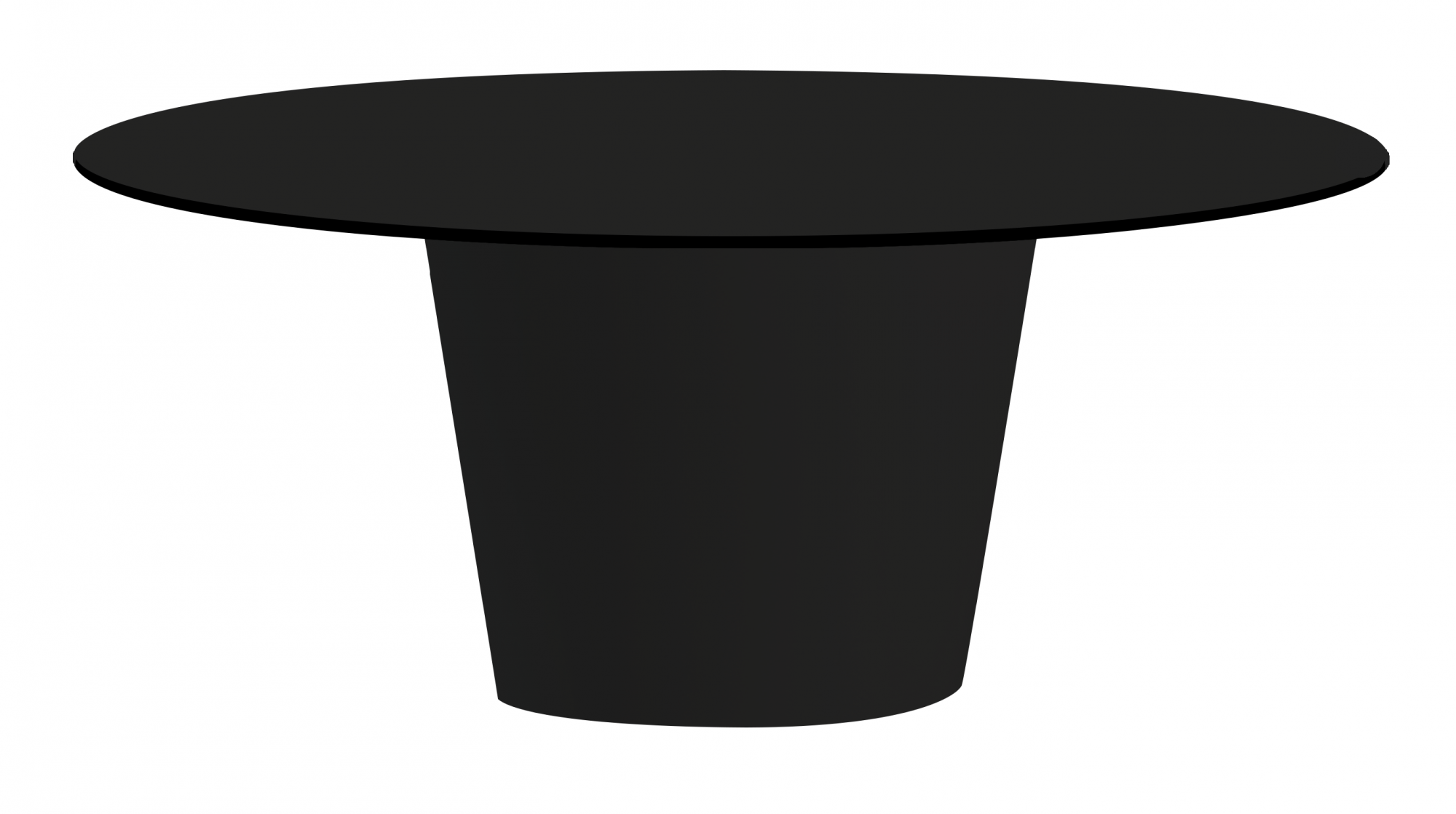 Location de table ronde Conic Noir en Ile de France et l'Oise