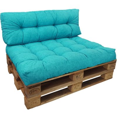 Canapé palette bleu turquoise à la location dans le Val d'Oise 95