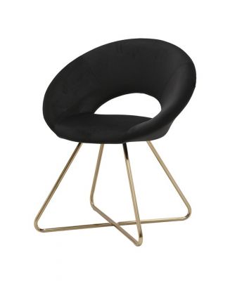 Location de fauteuil velours noir et pieds dorés à Paris