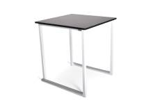 Louer des tables de taille standard structure blanche avec plateau noir à Paris