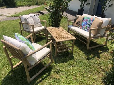 Location de Salon de jardin en Bambou pour événement à Paris
