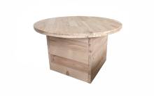 Table basse en bois recyclé pour évènement durable à Paris
