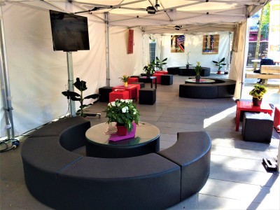 Banquette circulaire noir à la location