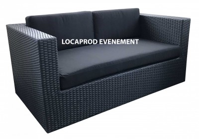 Location de canapé résine - Assise noir pour événement extérieur à Paris