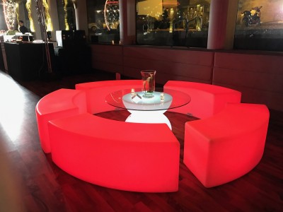 Location de table basse ronde lumineuse Val d'Oise