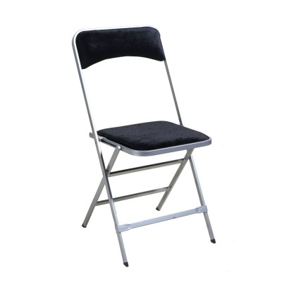 Location de chaise pliante APOLLINE velours argent noir en Ile de France