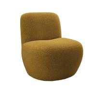 Louer un fauteuil MOKA en tissu enveloppant moutarde à Paris