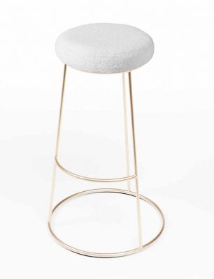 Louer des tabourets Ruby en peluche blanche en région parisienne