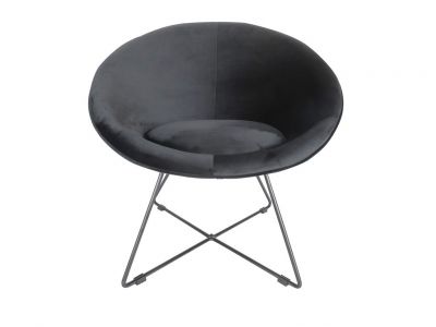 Location de fauteuil en velours sofia  noir en Ile de France