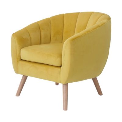 Louer un fauteuil Victoria en velours jaune en région parisienne