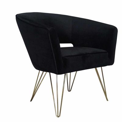 Location de fauteuil en velours Noir et pieds dorés pour vos événements à Paris