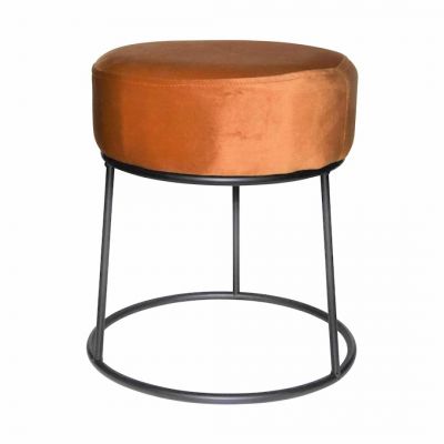 Location de pouf rond orange en velours à Paris