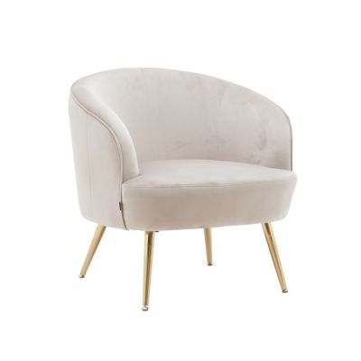 Louer des fauteuils taupe en velours avec des pieds dorés en région Parisienne