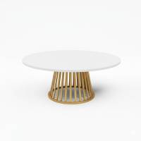 Louer une table desgin bois plateau blanc 10 à 12 personnes à Paris