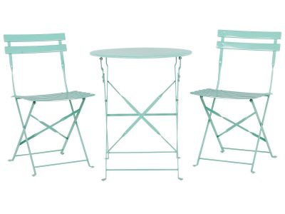 table de salon de jardin bleue en région parisienne