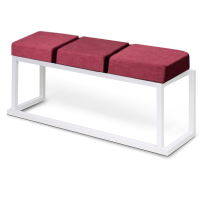 Louer des bancs Kubo blancs avec assise en tissu rouge pour évènement en région parisienne