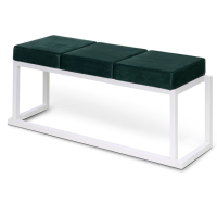 Louer un banc Kubo blanc avec assise verte en velours pour évènement professionnel dans le 92