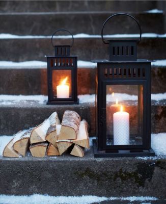Location de Lanterne Noire avec bougie Led