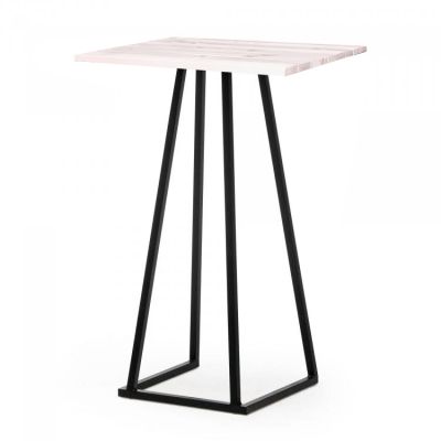Louer une table haute linea noire avec plateau éco-responsable en Ile de France
