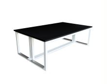 Louer une grande table basse blanche et noire pour séminaire à Paris