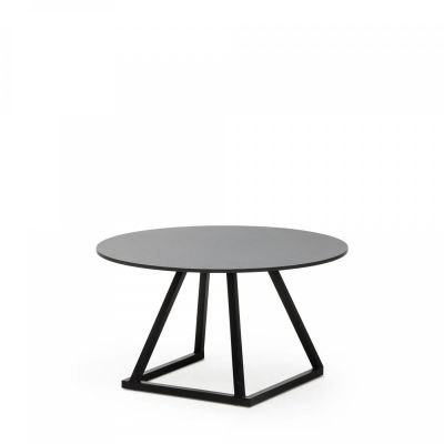 Location de table basse ronde Linéa noire en Région Parisienne